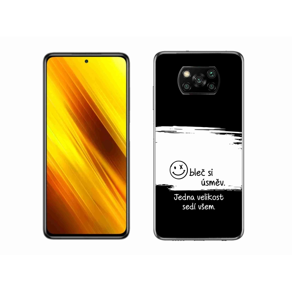 Gelový kryt mmCase na Xiaomi Poco X3 Pro - vtipný text 8 bíločerné pozadí