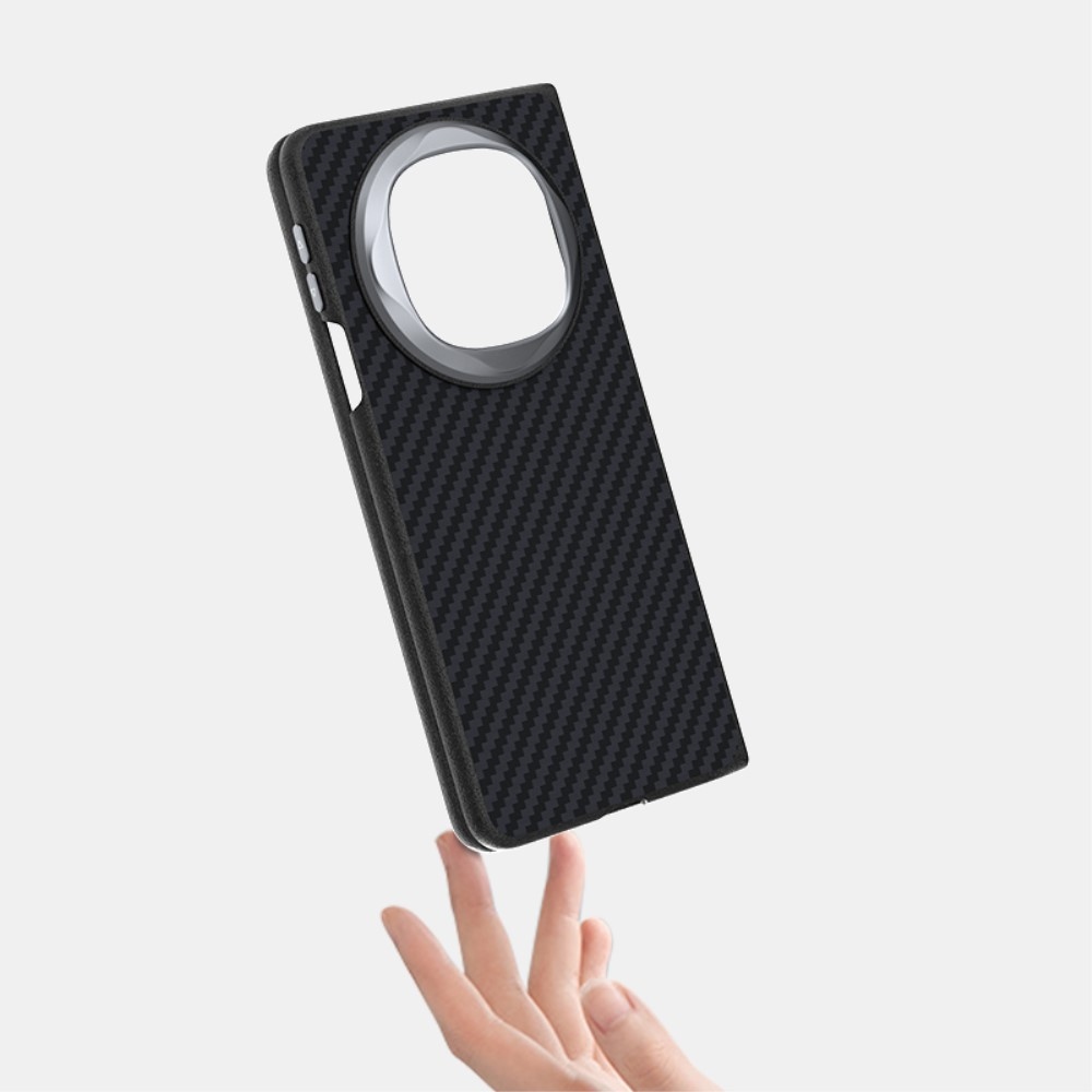 ABEEL Case plastový kryt s umělou kůží na Huawei Mate X6 - černý