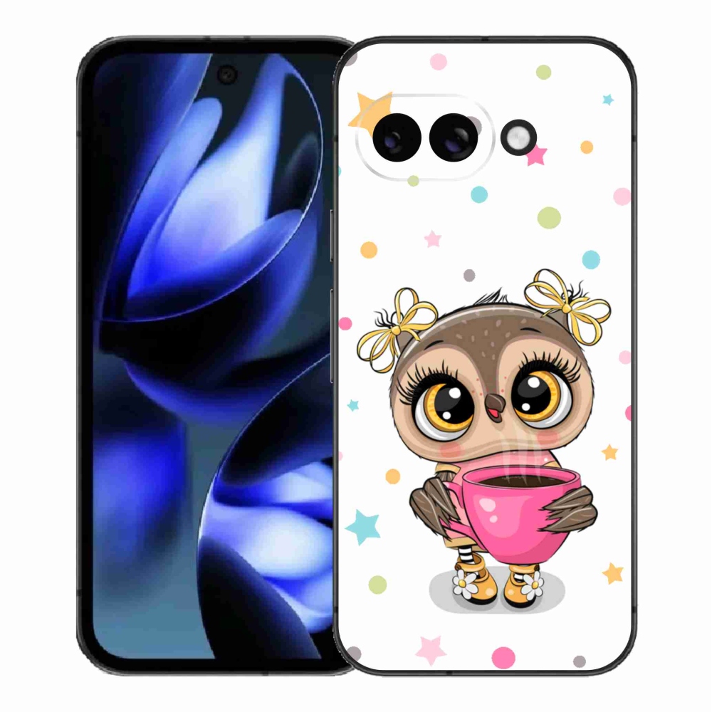 Gelový kryt mmCase na Google Pixel 9a - kreslená sovička