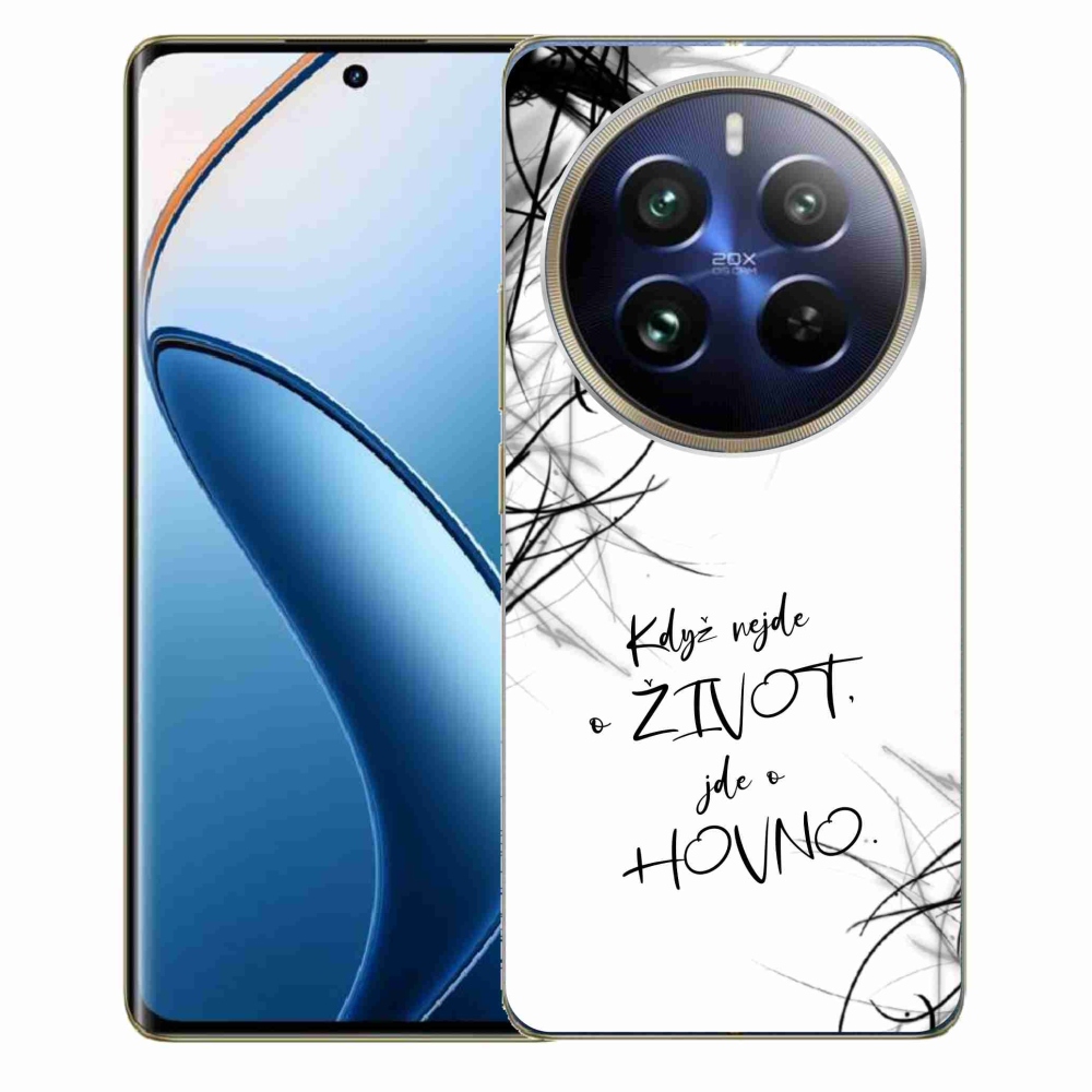 Gelový kryt mmCase na Realme 12 Pro 5G/12 Pro+ 5G - vtipný text 16 bílé pozadí