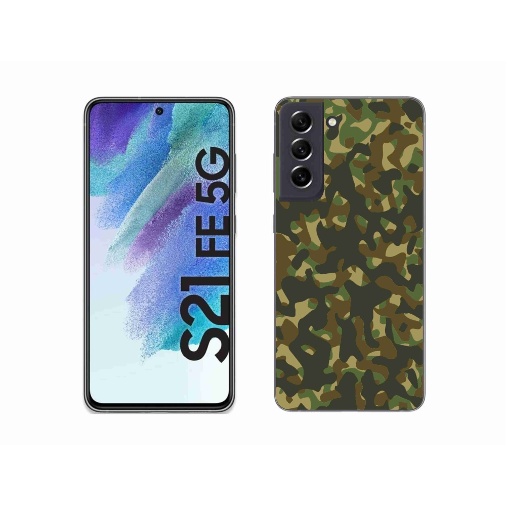 Gelový kryt mmCase na Samsung Galaxy S21 FE 5G - maskáčový vzor 1