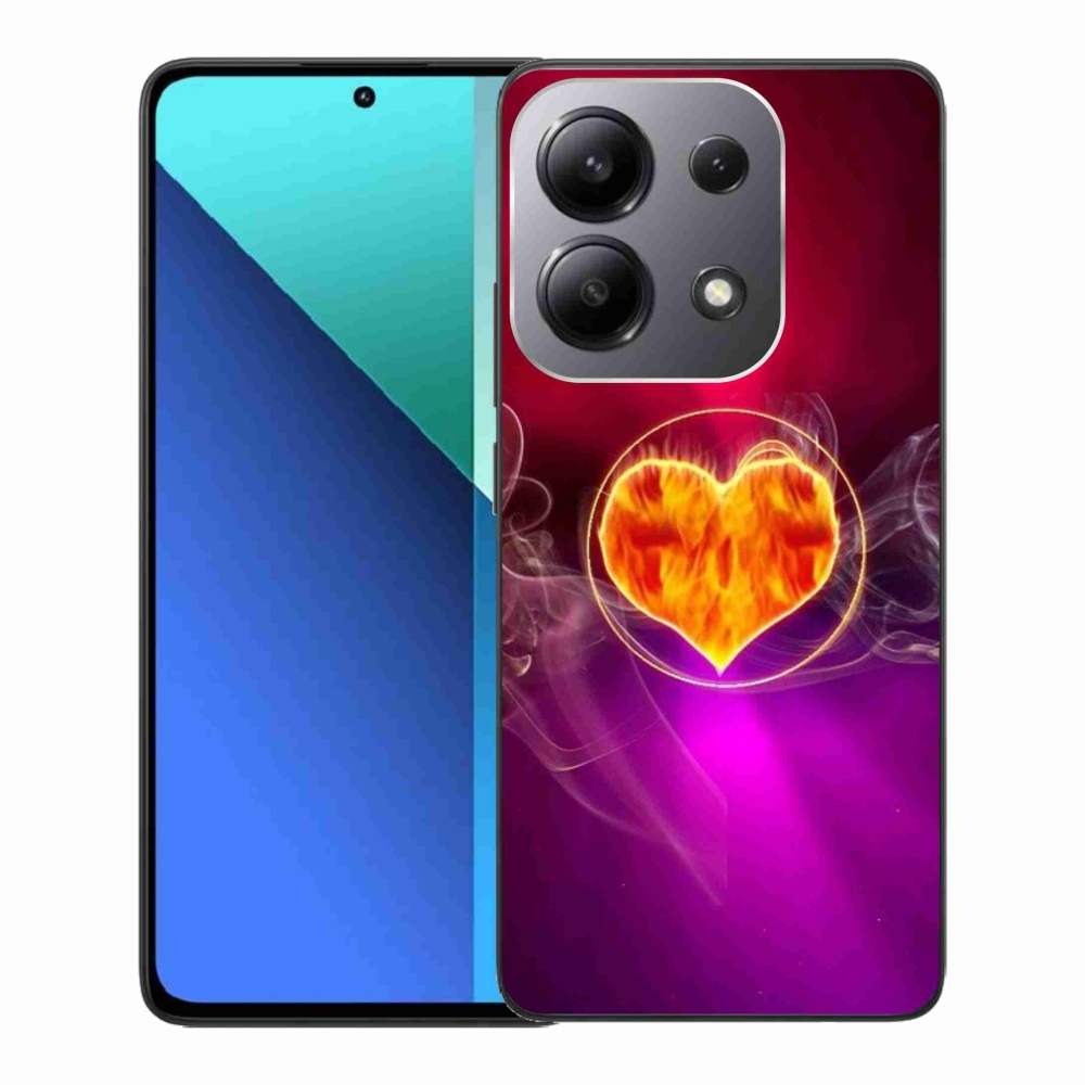 Gelový kryt mmCase na Xiaomi Redmi Note 13 - ohnivé srdce