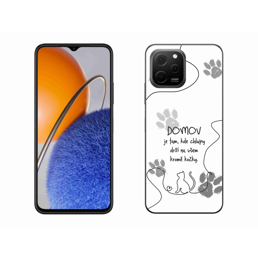 Gelový kryt mmCase na Huawei Nova Y61 - kočičí motiv bílé pozadí