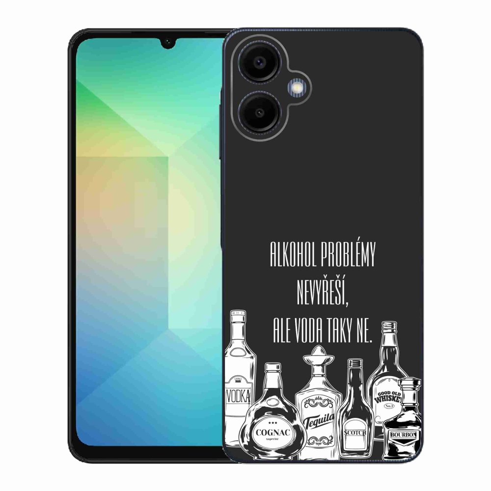 Gelový kryt mmCase na Samsung Galaxy A06 4G - vtipný text černé pozadí