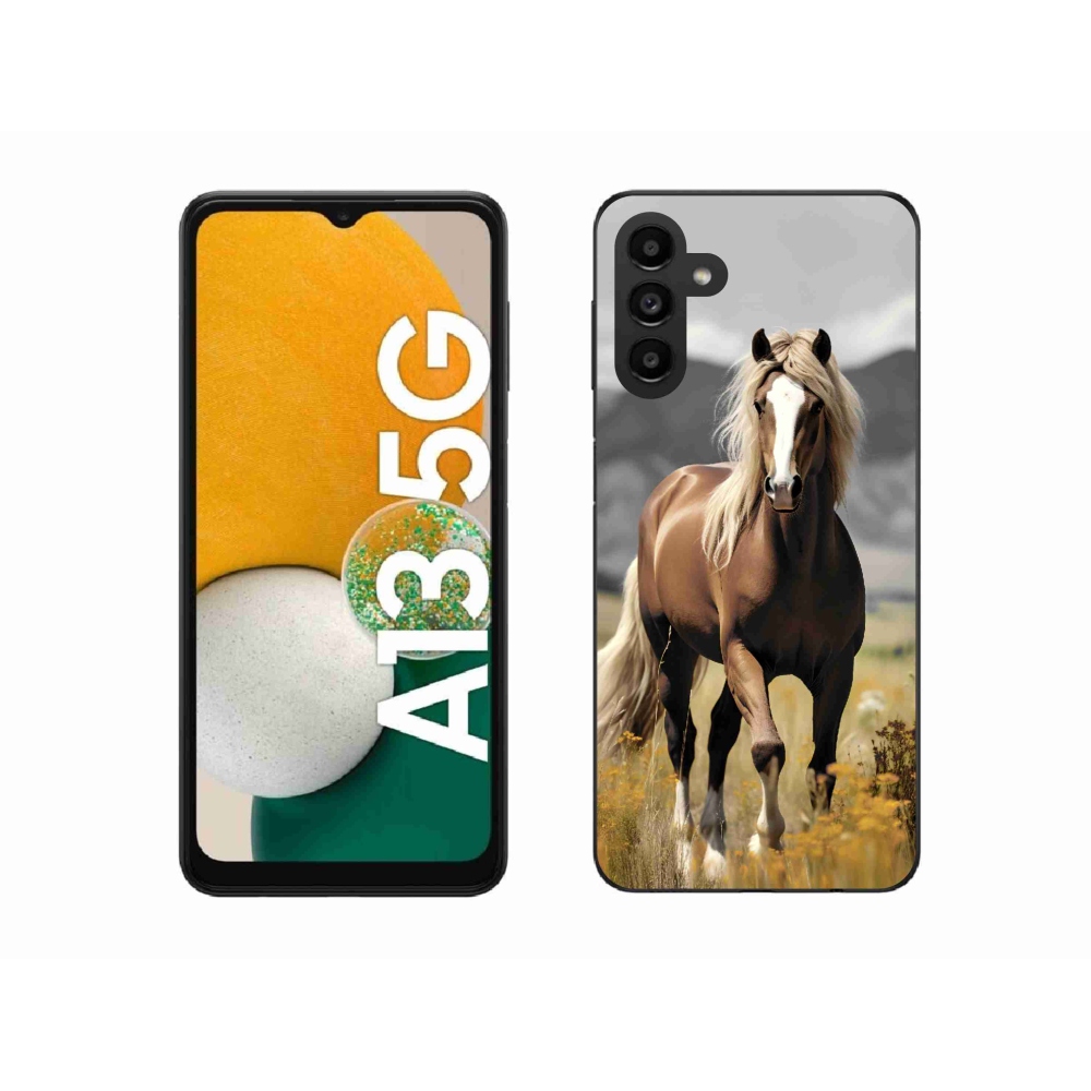 Gelový kryt mmCase na Samsung Galaxy A13 5G - hnědý kůň 1