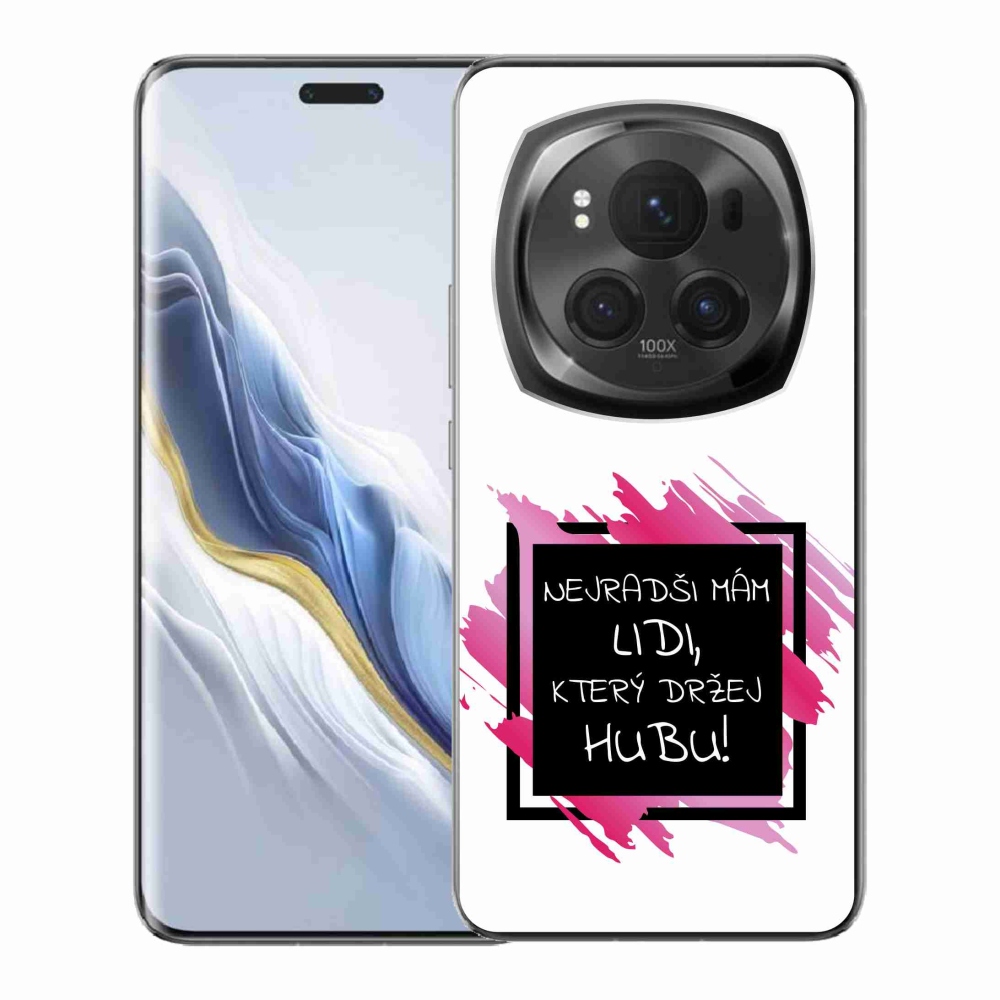 Gelový kryt mmCase na Honor Magic 6 Pro 5G - vtipný text 7 černobílé pozadí