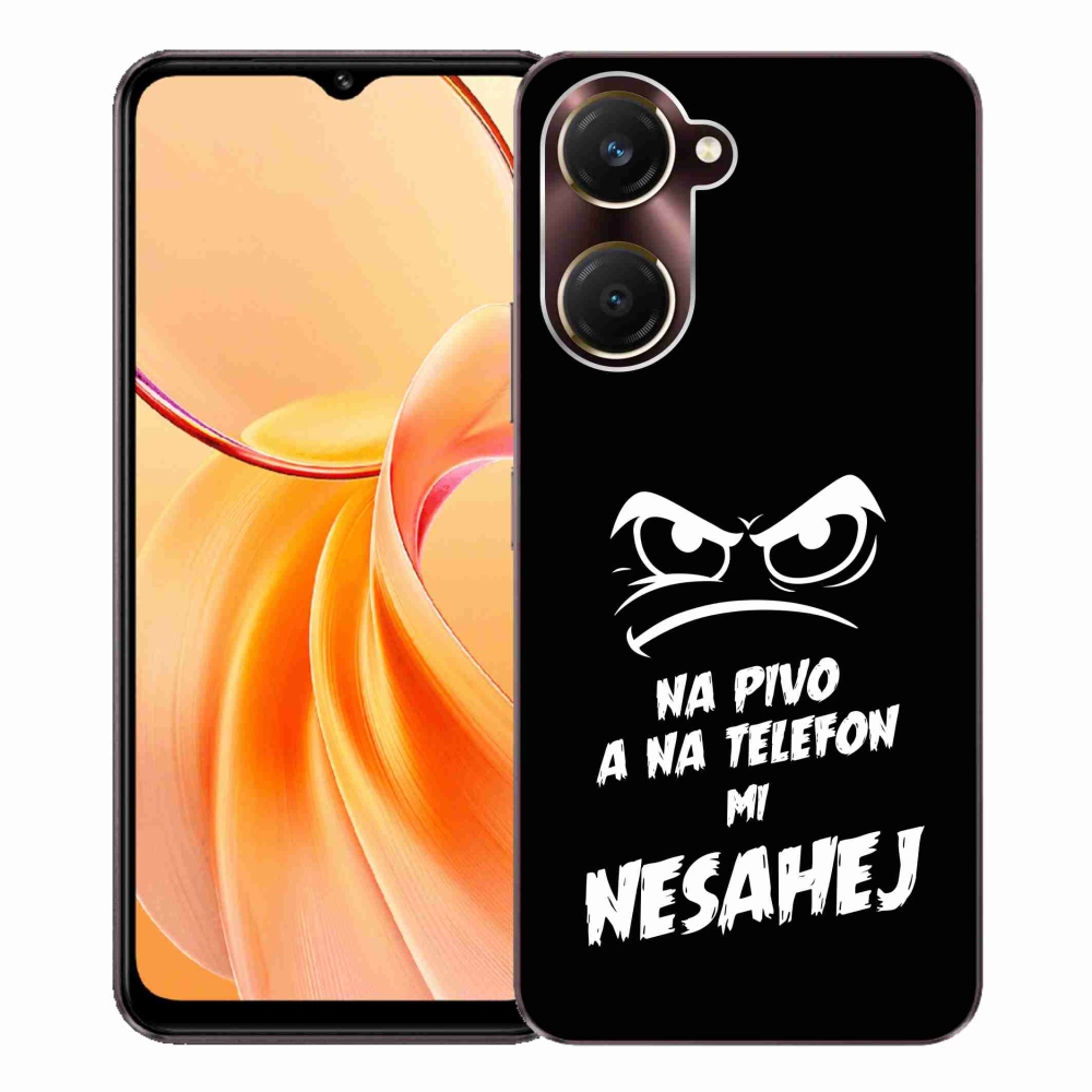 Gelový kryt mmCase na Vivo Y28s 5G - pivní motiv 2 černé pozadí