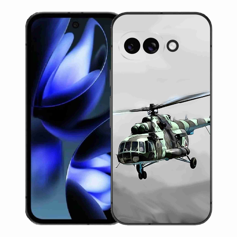 Gelový kryt mmCase na Google Pixel 9a - vojenský vrtulník