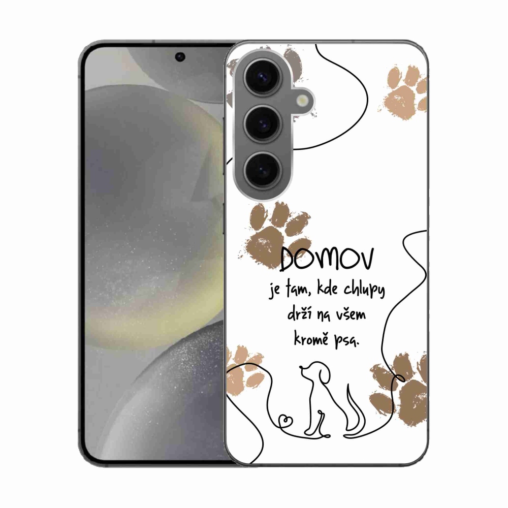Gelový kryt mmCase na Samsung Galaxy S24 - psí motiv bílé pozadí