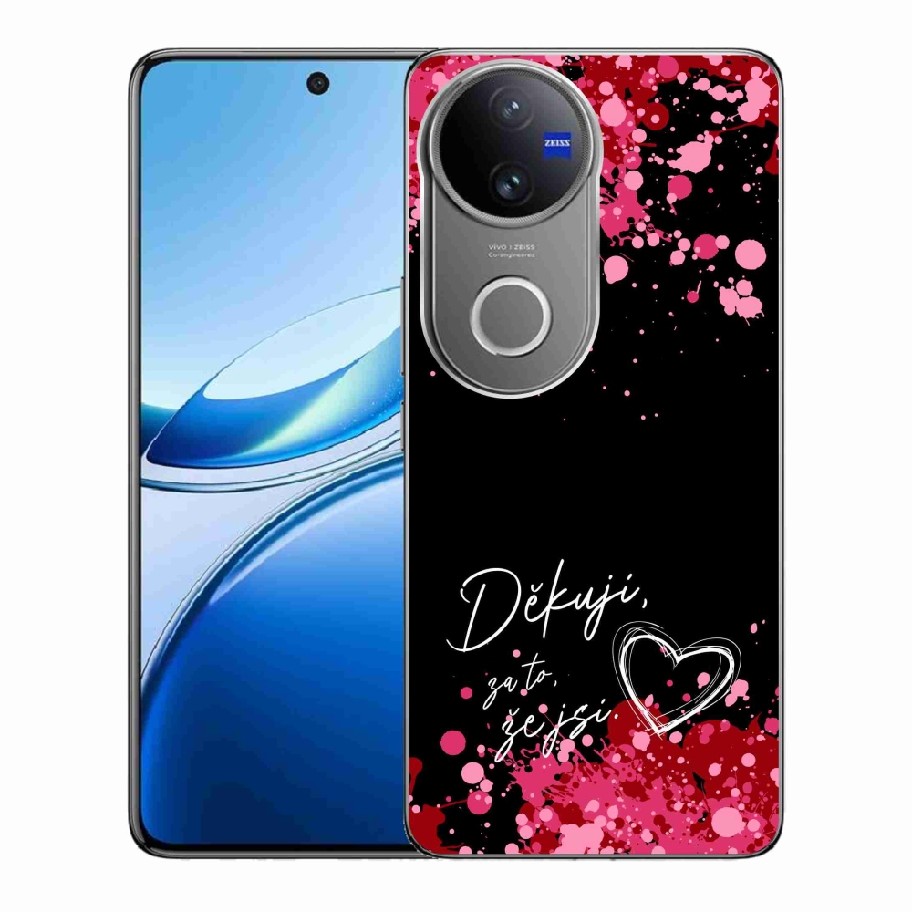 Gelový kryt mmCase na Vivo V50 5G - zamilovaný text 2 černé pozadí