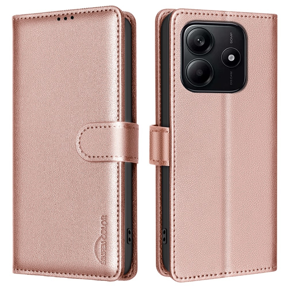BNF knížkové pouzdro na Xiaomi Redmi Note 14 5G - růžovozlaté