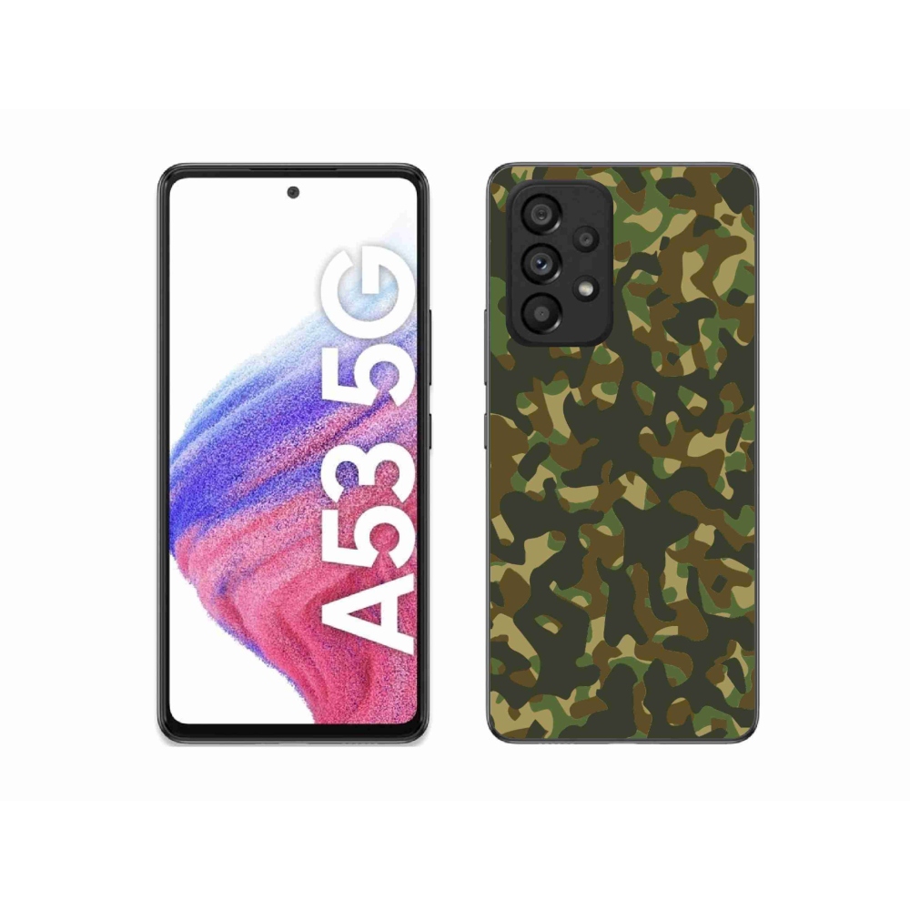 Gelový kryt mmCase na Samsung Galaxy A53 5G - maskáčový vzor 1