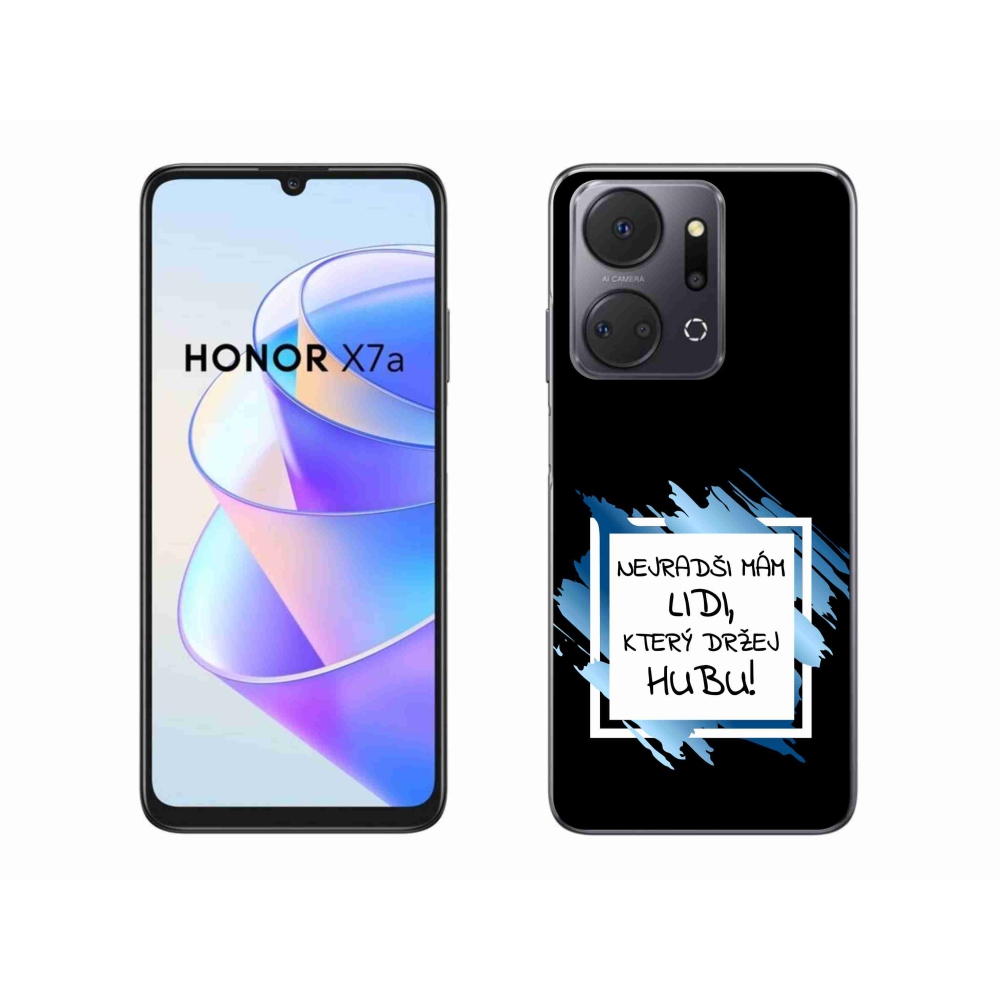 Gelový kryt mmCase na Honor X7a - vtipný text 7 bíločerné pozadí