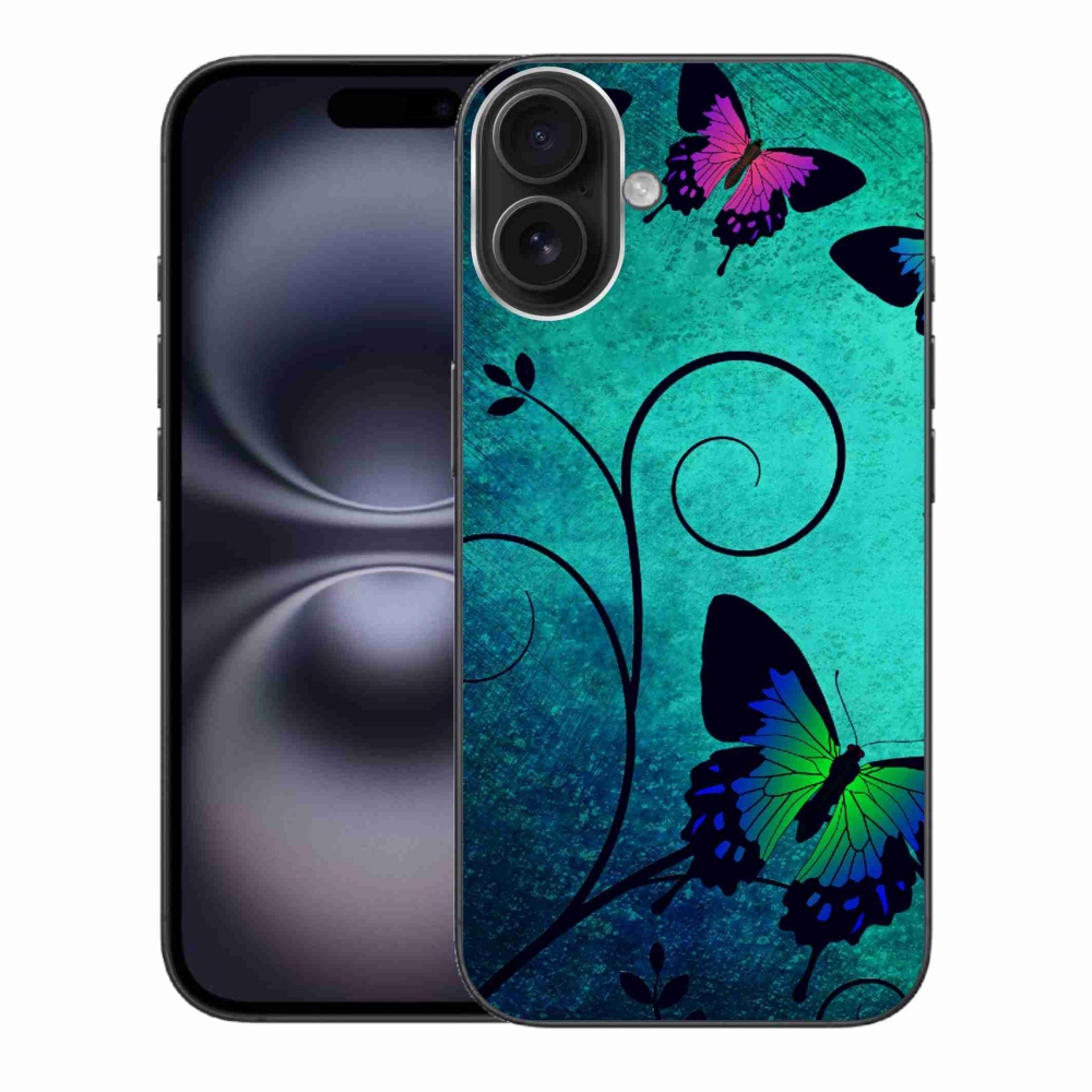 Gelový kryt mmCase na iPhone 16 Plus - barevní motýli