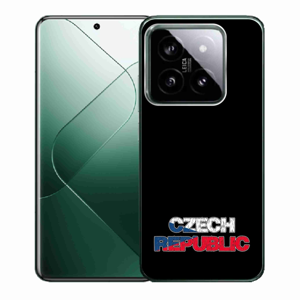 Gelový kryt mmCase na Xiaomi 14 - Czech Republic černé pozadí