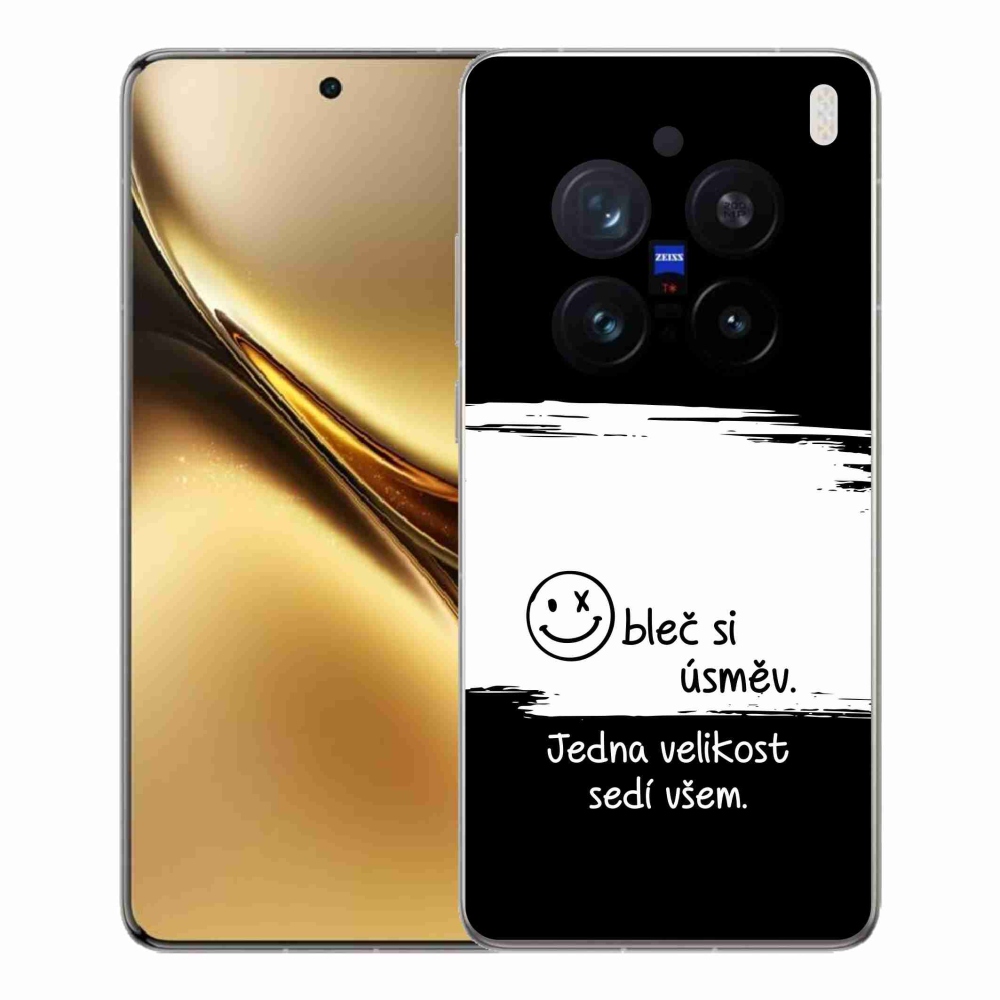 Gelový kryt mmCase na Vivo X200 Pro 5G - vtipný text 8 bíločerné pozadí