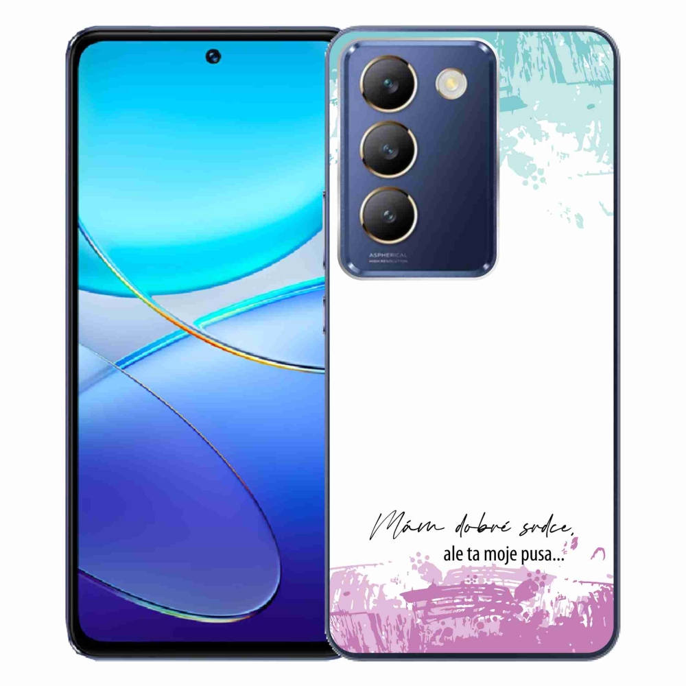 Gelový kryt mmCase na Vivo V40 SE 4G/5G - vtipný text 3 bílé pozadí