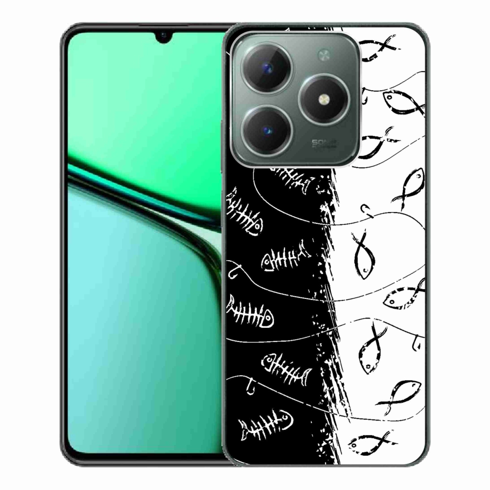 Gelový kryt mmCase na Realme C61 - kostry a rybky