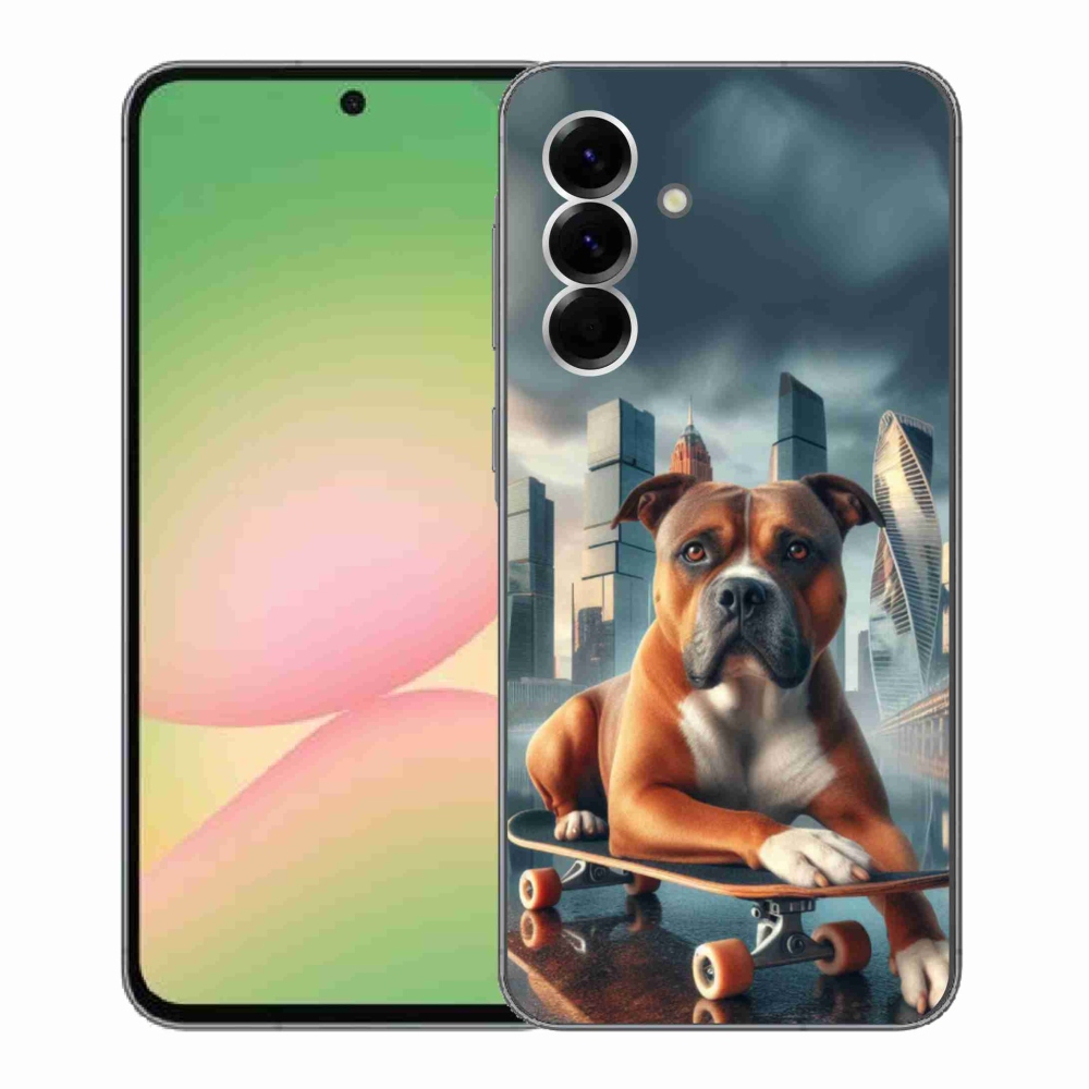 Gelový kryt mmCase na Samsung Galaxy A56 5G - pes na skateboardu