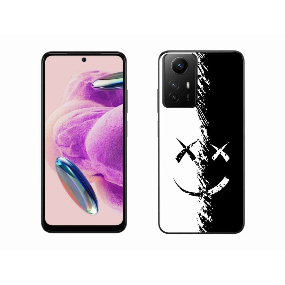 Gelový kryt mmCase na Xiaomi Redmi Note 12S - černobílý smajlík