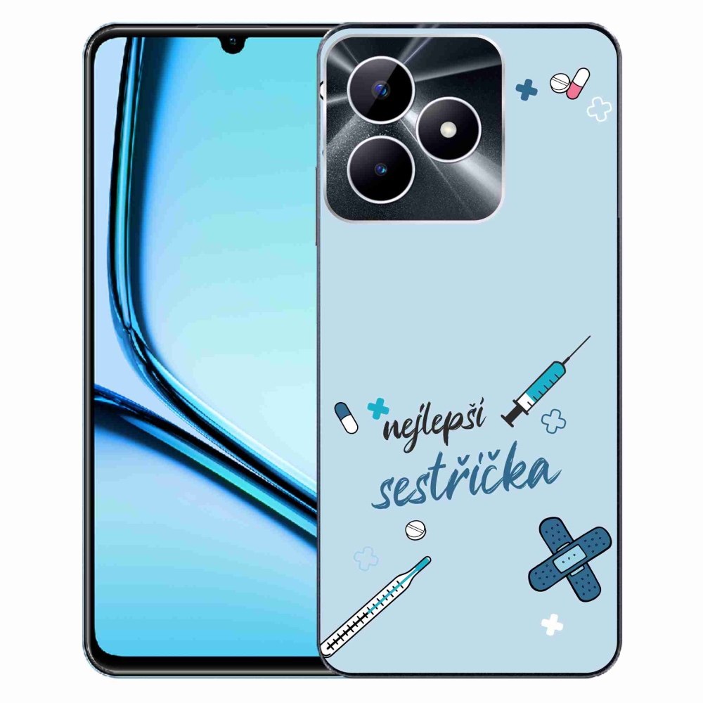 Gelový kryt mmCase na Realme Note 50 - nejlepší sestřička modré pozadí