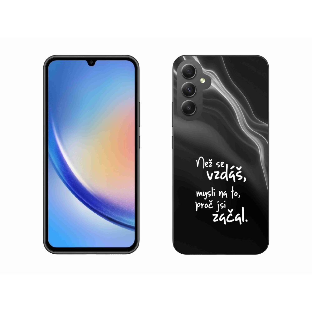 Gelový kryt mmCase na Samsung Galaxy A34 5G - citát 2 černé pozadí