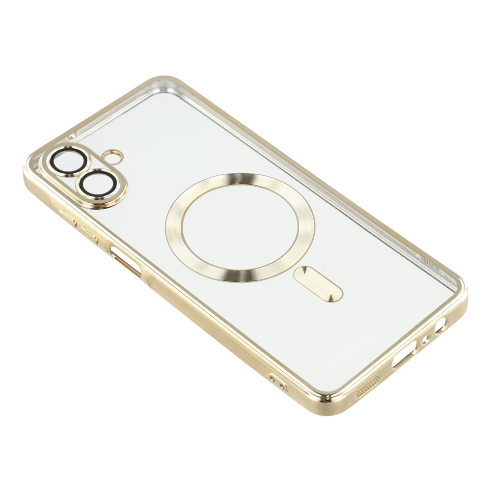 Clear obal s ochranou fotoaparátu a podporou MagSafe na Samsung Galaxy A07 4G - zlatý