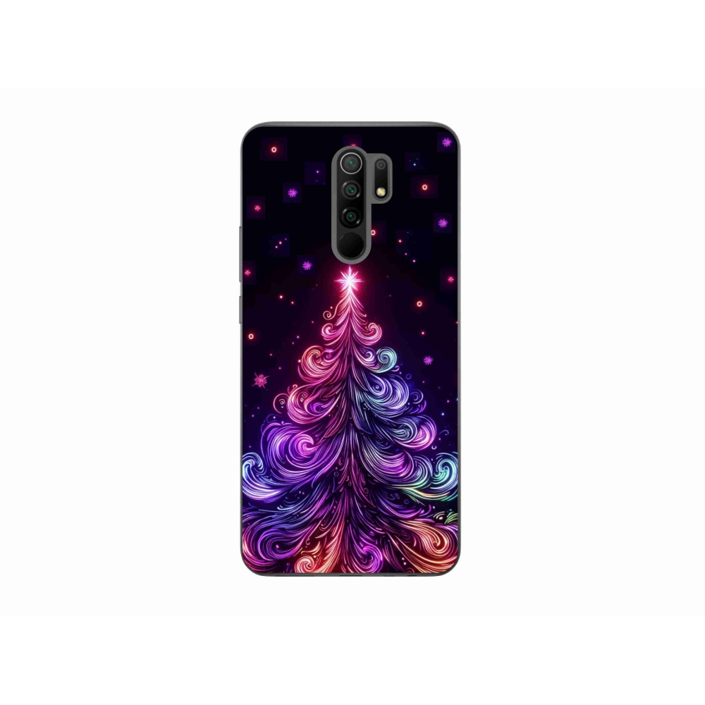 Gelový kryt mmCase na Xiaomi Redmi 9 - neonový vánoční stromek 1