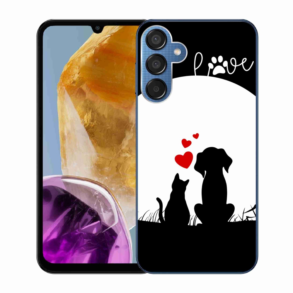 Gelový obal mmCase na Samsung Galaxy M15 5G - zvířecí láska