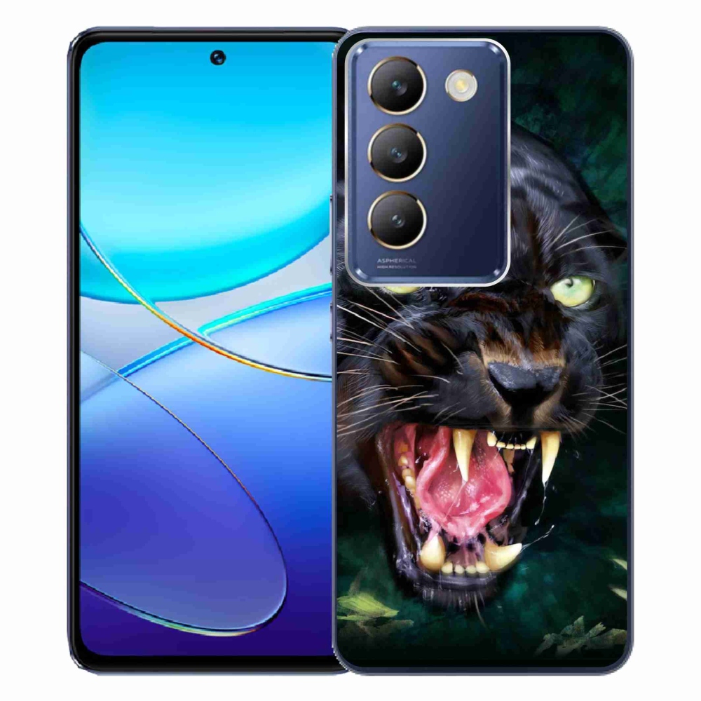 Gelový kryt mmCase na Vivo V40 SE 4G/5G - rozzuřený černý panter