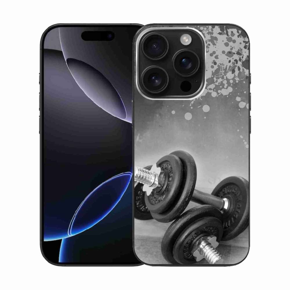 Gelový kryt mmCase na iPhone 16 Pro - činky 1