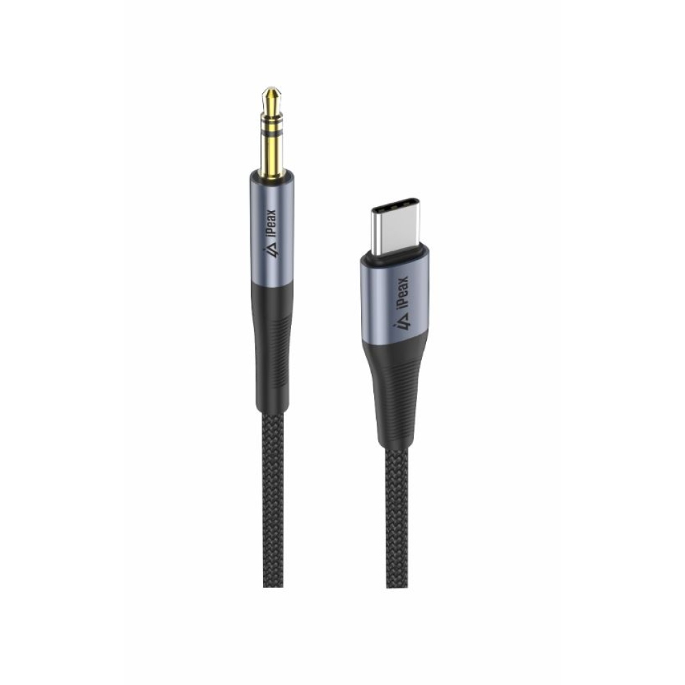 iPEAX Adaptér USB-C / 3,5 mm jack 1,5 m - černý