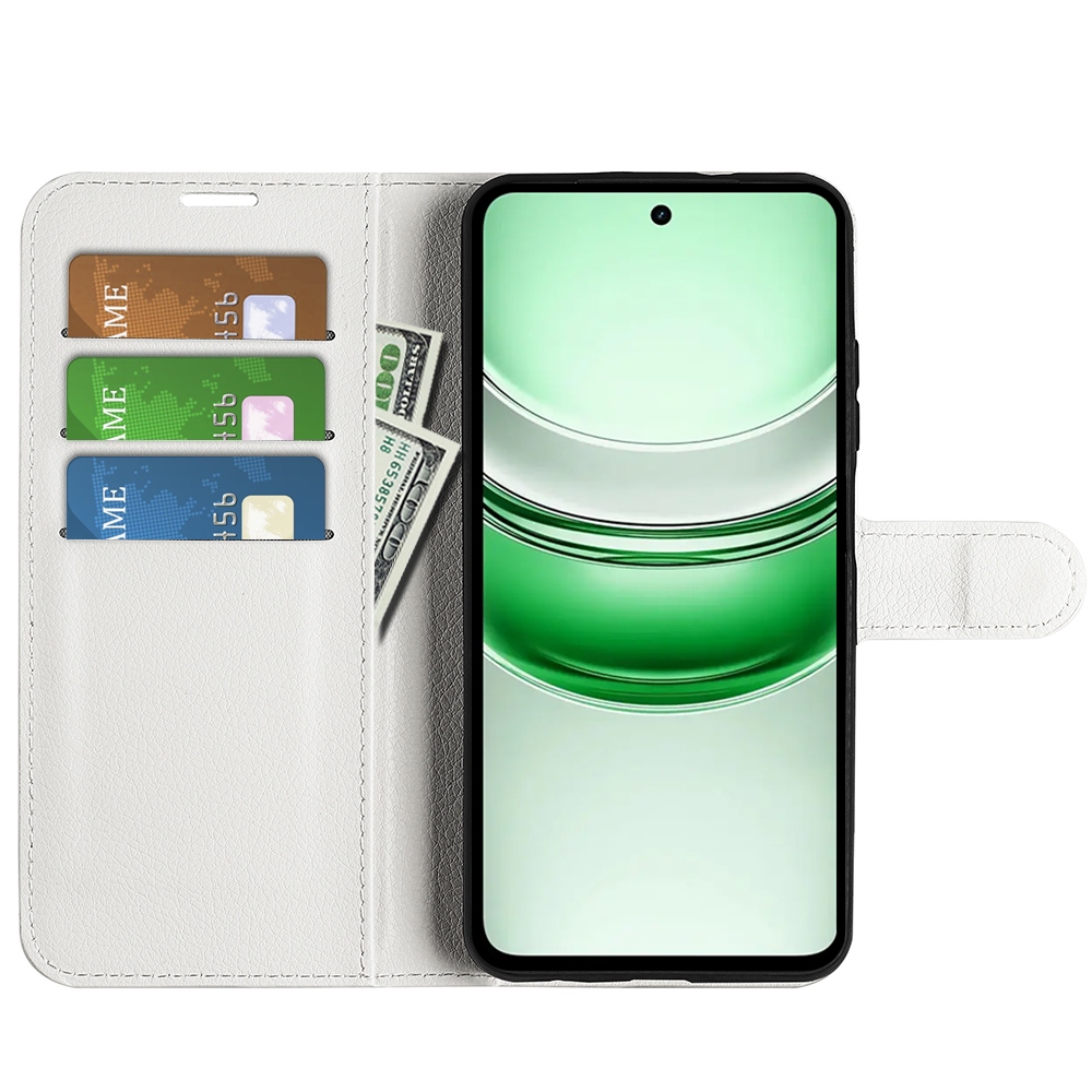 Litchi knížkové pouzdro na Realme C71 - bílé