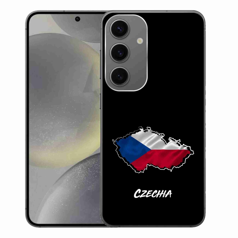 Gelový kryt mmCase na Samsung Galaxy S24+ - Czechia černé pozadí