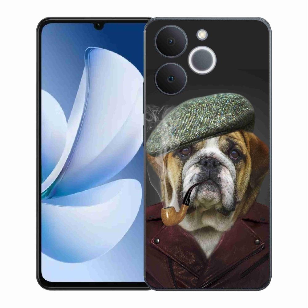 Gelový kryt mmCase na Realme Note 70T - pes s fajfkou