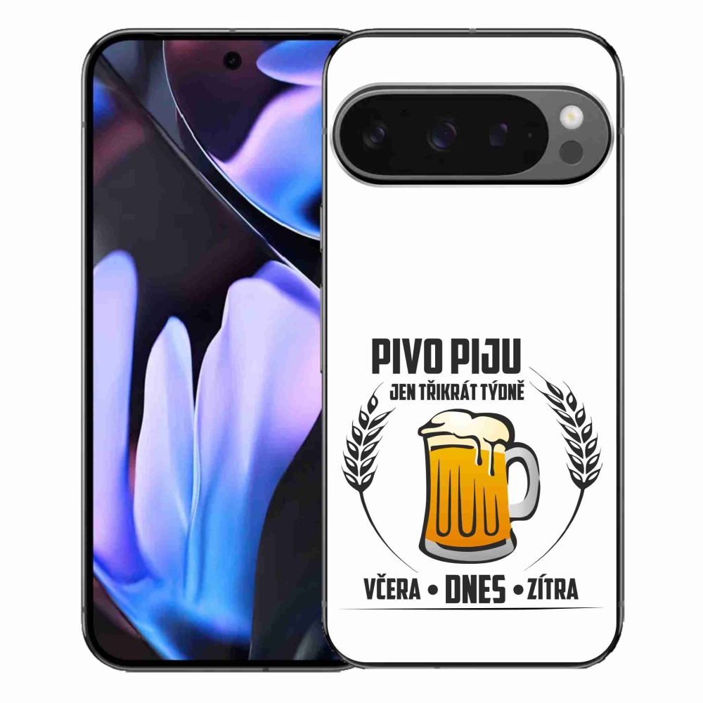 Gelový kryt mmCase na Google Pixel 9 Pro XL - pivní motiv bílé pozadí