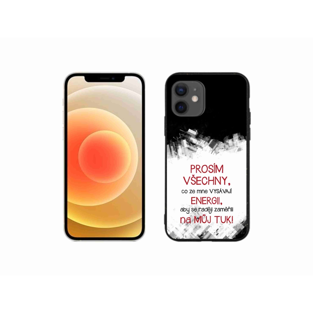 Gelový kryt mmCase na iPhone 12 mini - vtipný text 1 červený