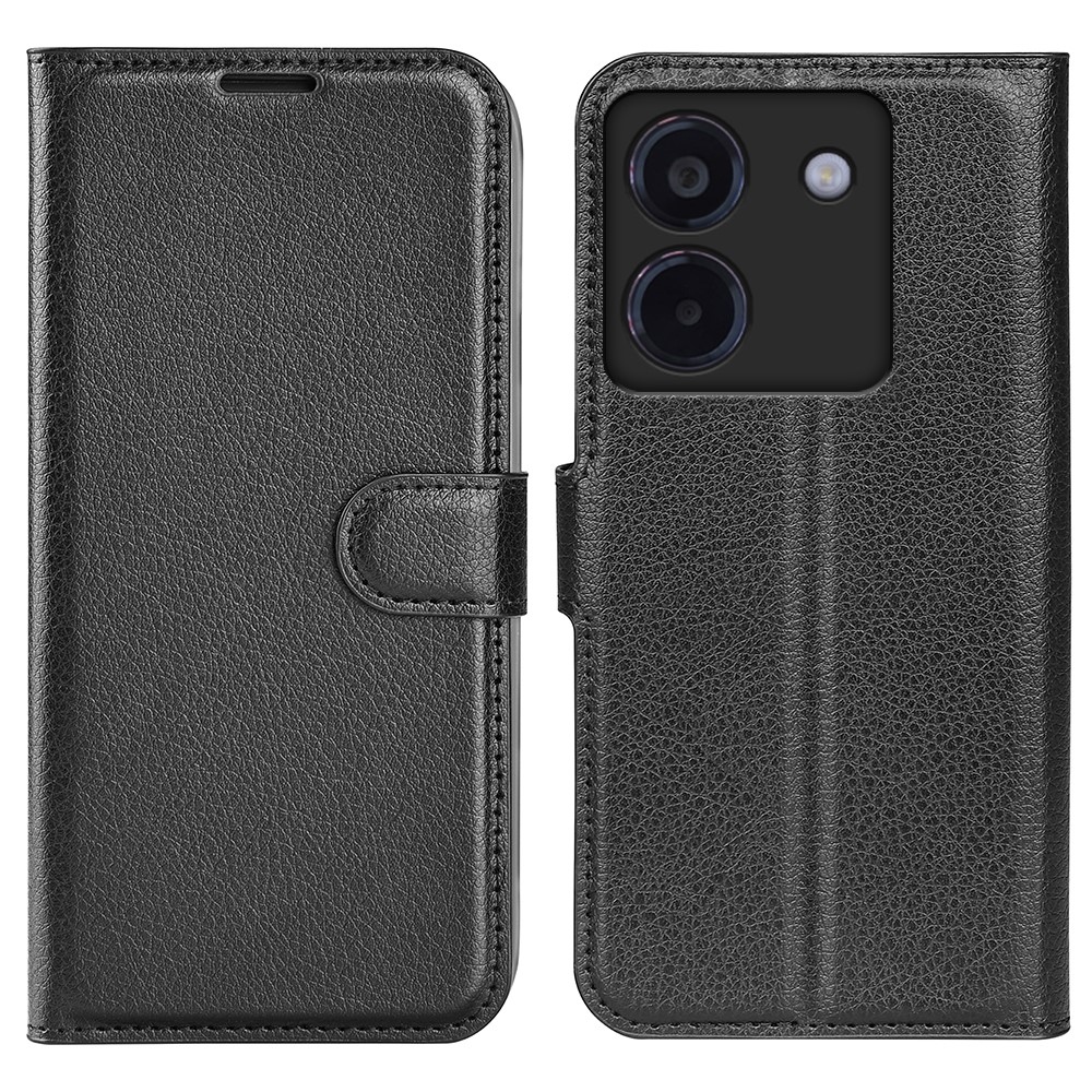 Litchi knížkové pouzdro na Xiaomi Poco M7 Pro 5G - černé