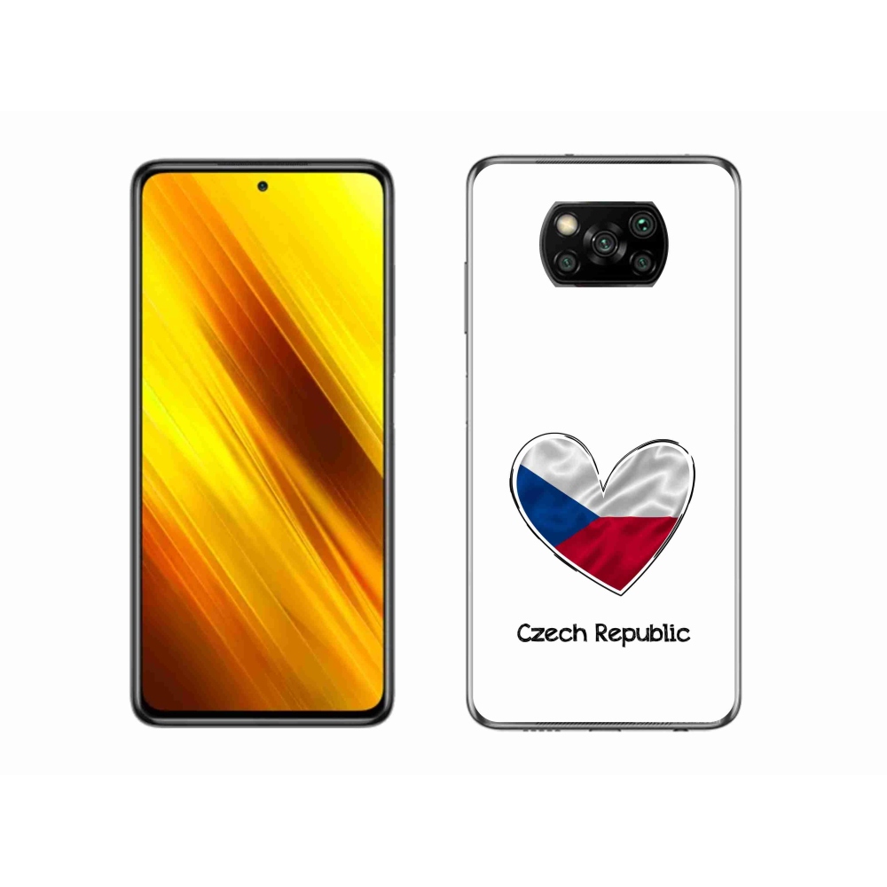Gelový kryt mmCase na Xiaomi Poco X3 Pro - vlajka srdce bílé pozadí