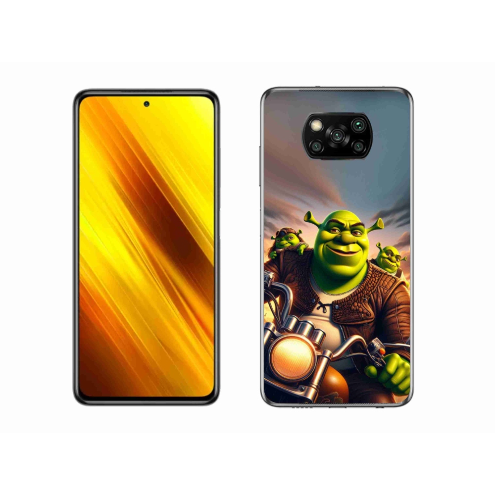 Gelový kryt mmCase na Xiaomi Poco X3 - shrek na motorce
