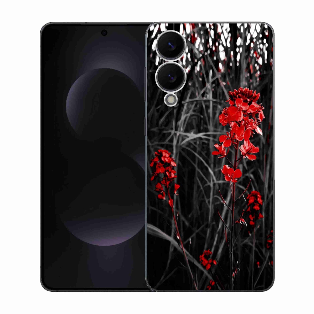 Gelový kryt mmCase na Samsung Galaxy S25 Edge - červená rostlina