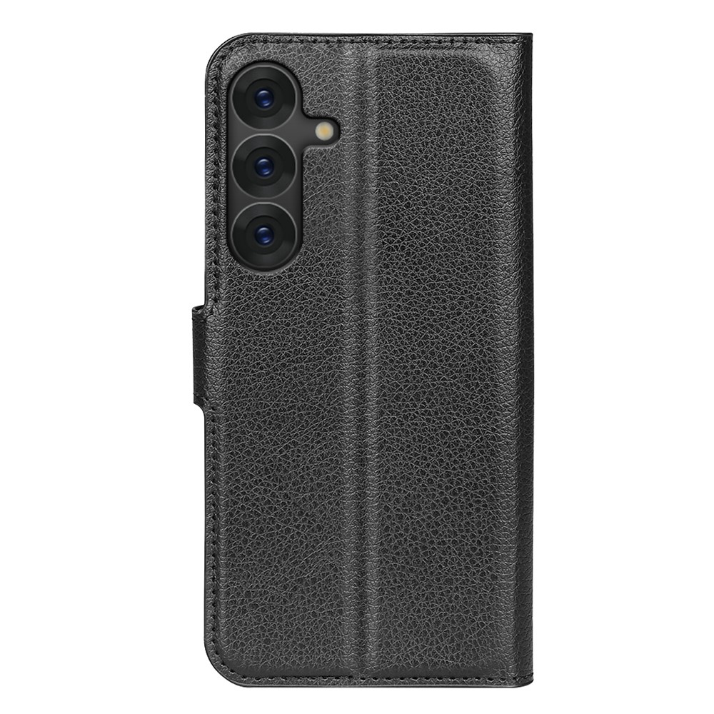 Litchi knížkové pouzdro na Samsung Galaxy S25 - černé