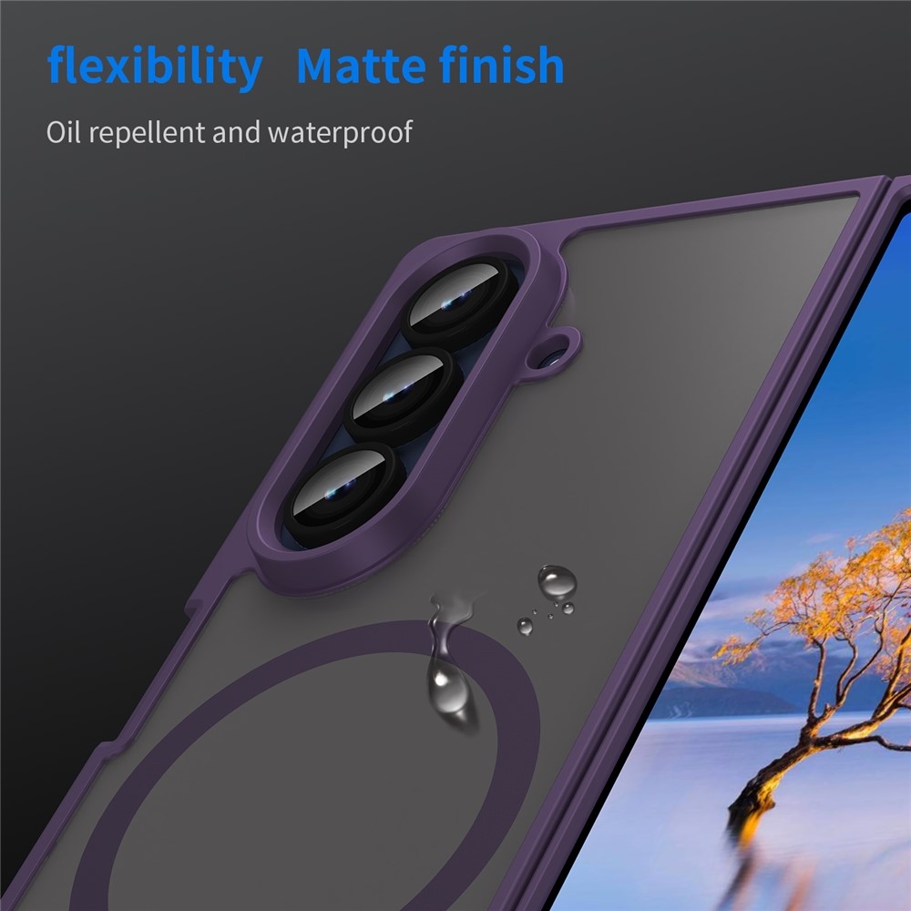 Case matný gelový obal s MagSafe na Samsung Galaxy Z Fold7 5G - fialový