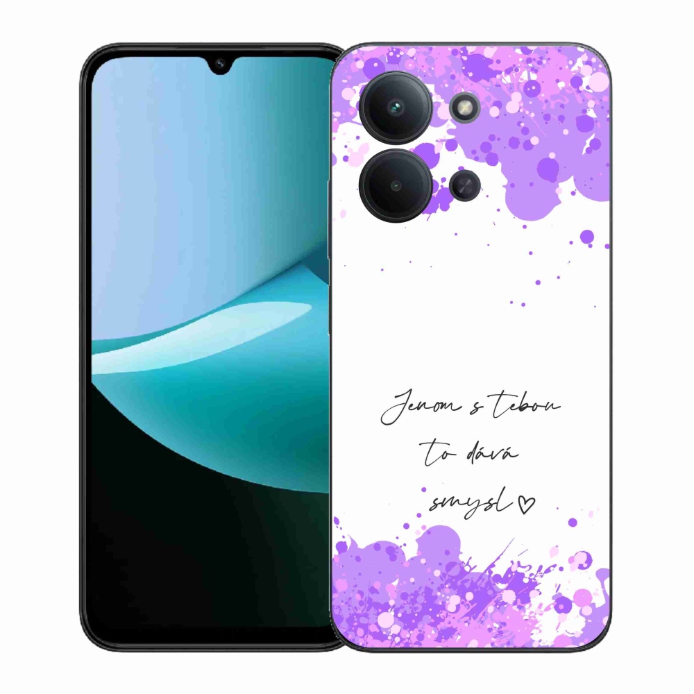 Gelový kryt mmCase na Xiaomi Redmi 15C 4G (171mm)/Poco C85 4G (171mm) - zamilovaný text 1 bílé pozadí