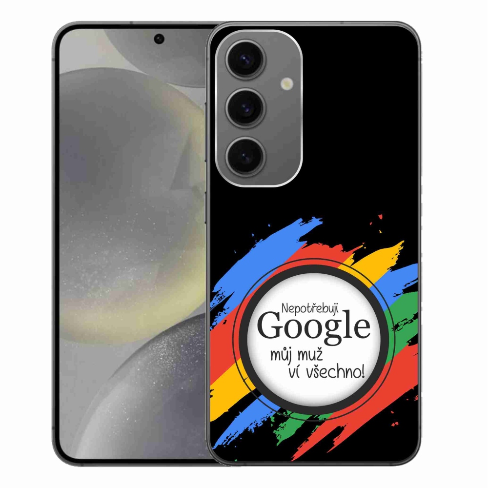 Gelový kryt mmCase na Samsung Galaxy S24+ - muž ví všechno černé pozadí
