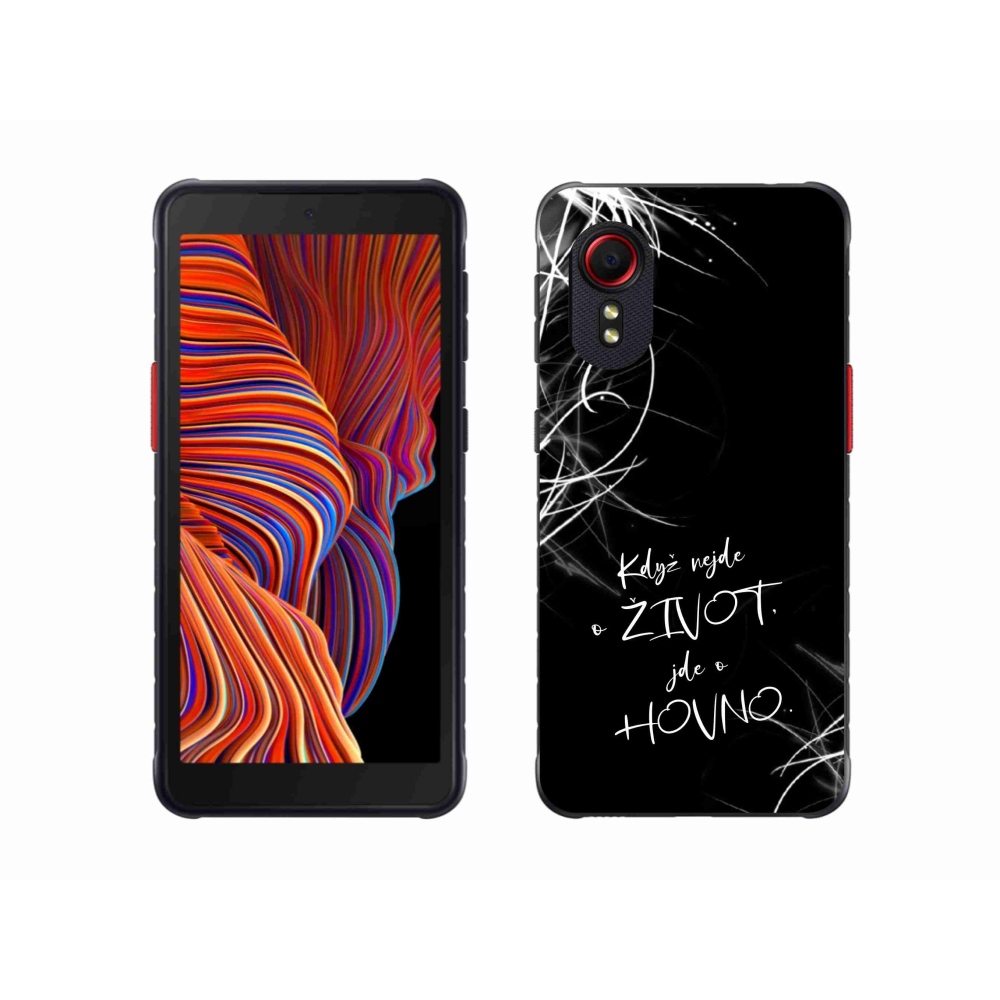 Gelový kryt mmCase na Samsung Galaxy Xcover 5 - vtipný text 16 černé pozadí