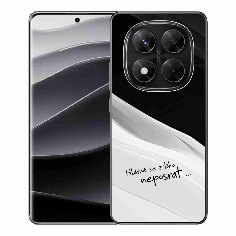 Gelový kryt mmCase na Xiaomi Redmi Note 14 Pro 5G/Poco X7 5G - vtipný text 13 bíločerné pozadí