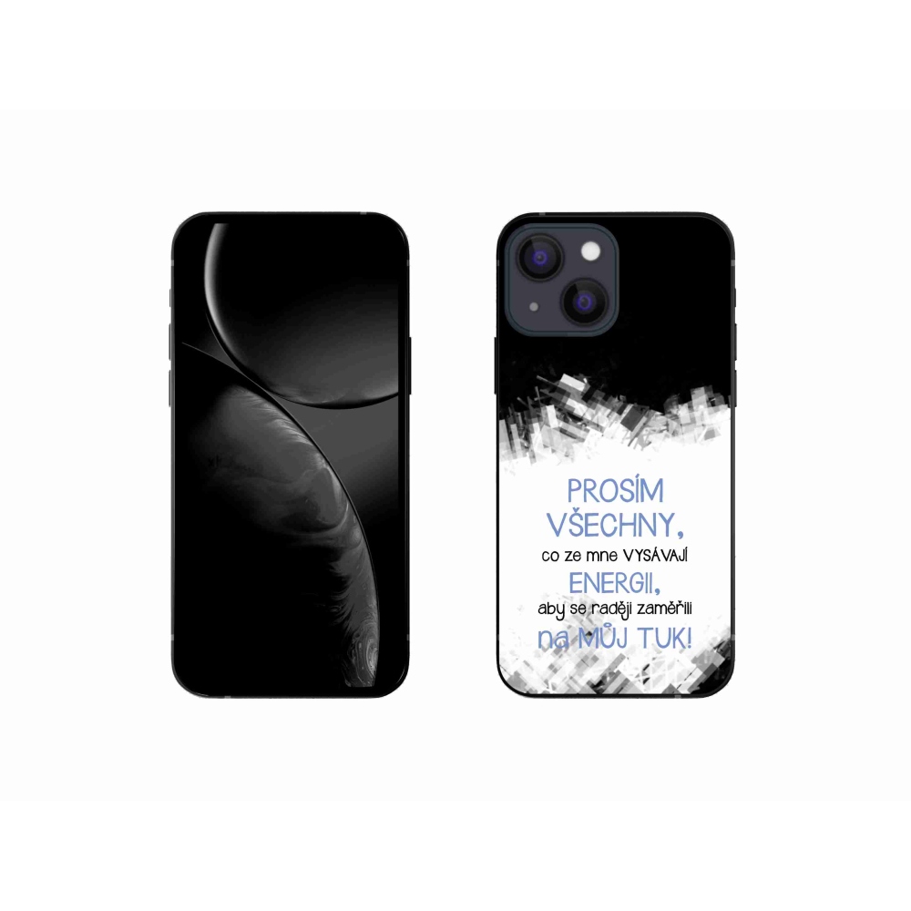 Gelový kryt mmCase na iPhone 13 mini 5.4 - vtipný text 1 modrý