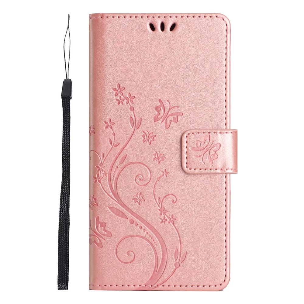 Flowers knížkové pouzdro na Xiaomi Redmi 14C/Poco C75 - růžovozlaté