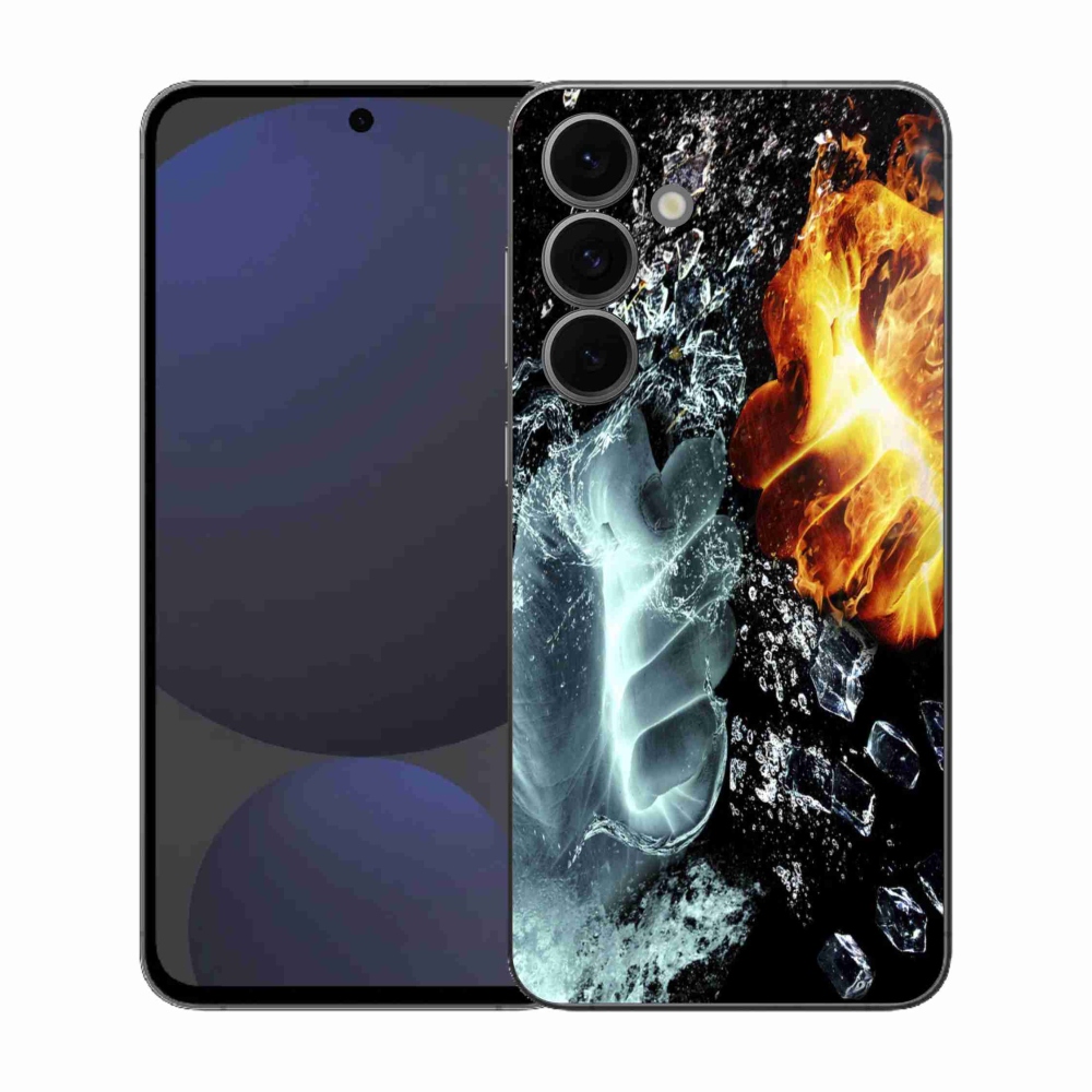 Gelový kryt mmCase na Samsung Galaxy S25 FE - voda a oheň
